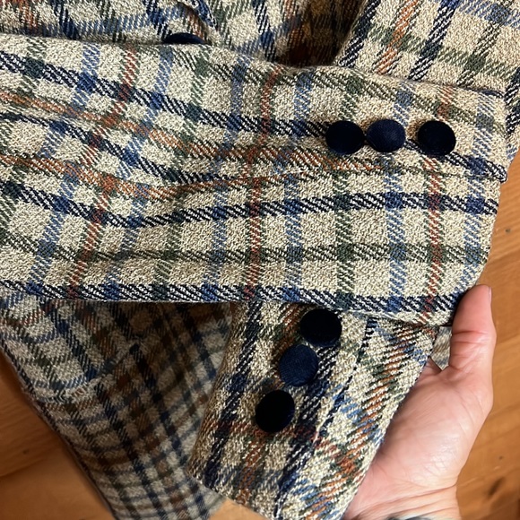 Miss V Clementino German Velvet Wool Plaid vintage Blazer Jacket Academia Paris - Picture 7 of 11